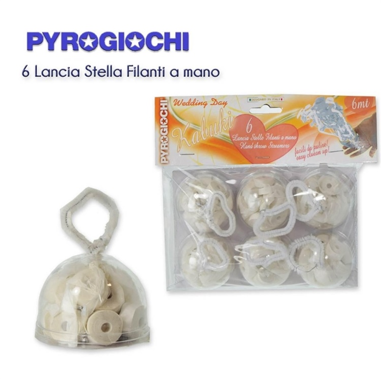 Lancia Stelle Filanti a Mano Wedding Day 6 Pz  43033