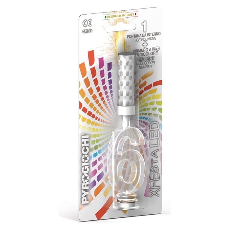 Fontana Numero 6 Led Multicolore