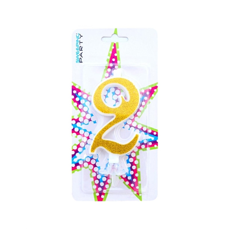 Candelina Glitter Oro Numero 2 