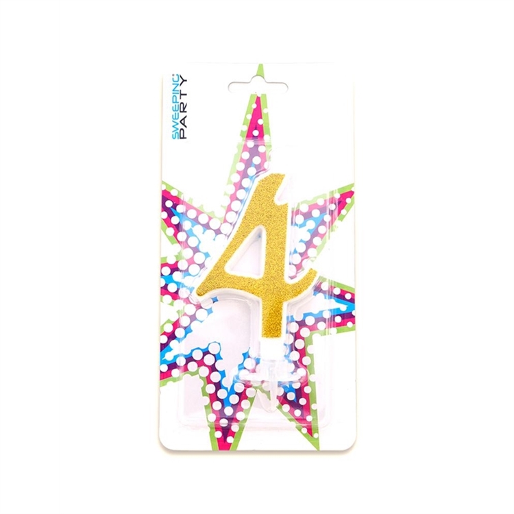 Candelina Glitter Oro Numero 4 