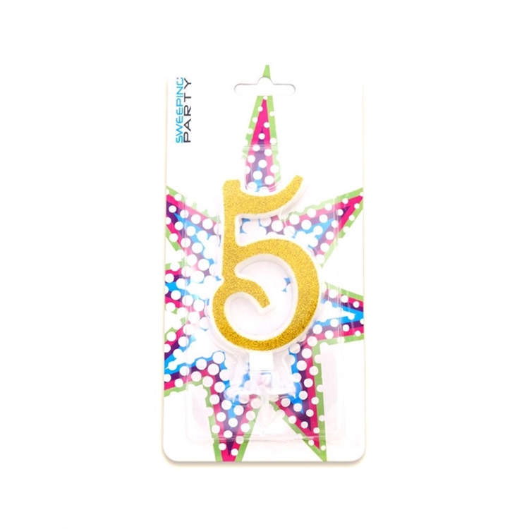 Candelina Glitter Oro Numero 5 