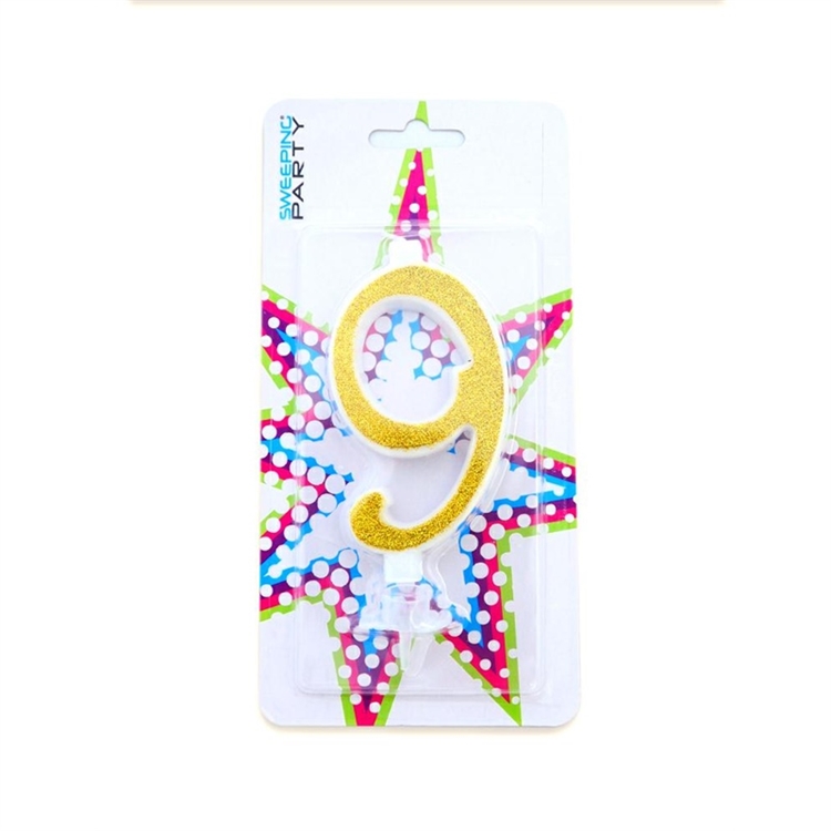 Candelina Glitter Oro Numero 9
