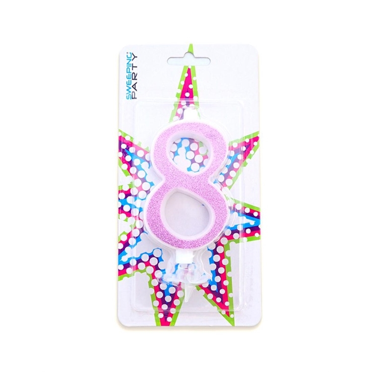 Candelina Glitter Fuxia Numero 8