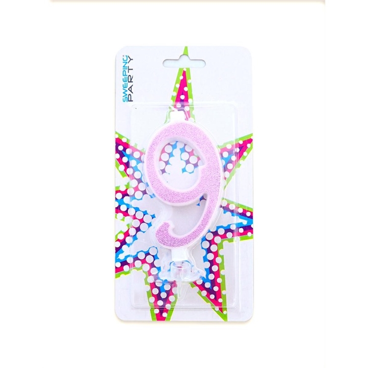 Candelina Glitter Fuxia Numero 9