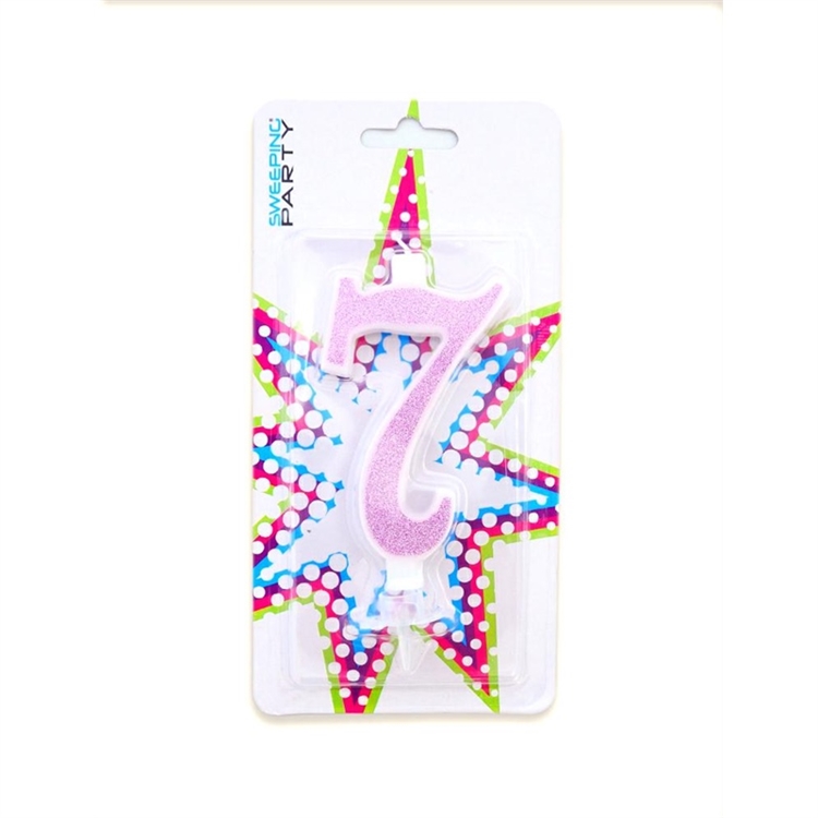 Candelina Glitter Fuxia Numero 7